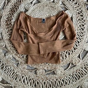 Terracotta overlapping crop top